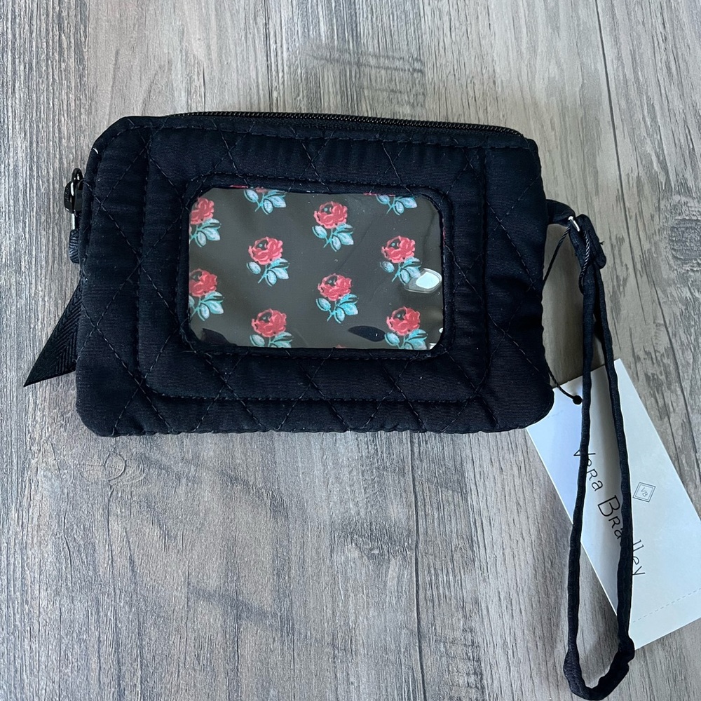 Vera Bradley Black Zip ID Case - NWT - Picture 2 of 5